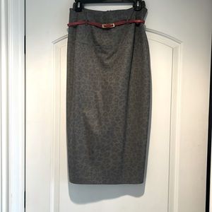 Black Halo cheeta print pencil skirt - worn once!